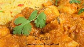  Presentation with curry - Cool new PPT theme with indian-takeaway-curry-meal backdrop and a gold colored foreground