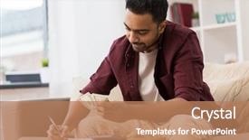  Presentation with business calculator - Slide set having indian tax - business finances accounting and people background and a coral colored foreground