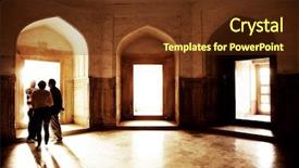  Presentation with taj mahal - Slide set enhanced with indian temple - interior of taj mahal background and a tawny brown colored foreground