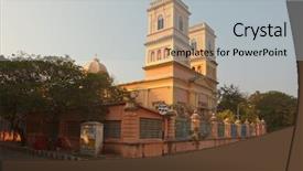  Presentation with dam - Amazing slide deck having indian temple - notre dam de anges church backdrop and a  colored foreground