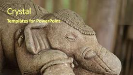  Presentation with elephant - Amazing presentation theme having indian temple - stone elephant statue backdrop and a violet colored foreground