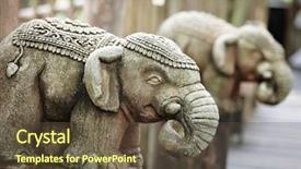  Presentation with elephant - Slides consisting of indian temple - stone elephant statue background and a tawny brown colored foreground