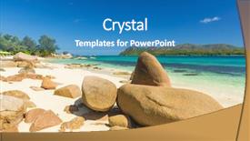  Presentation with beach - PPT layouts enhanced with indian tourism - beautiful beach anse boudin seen background and a  colored foreground