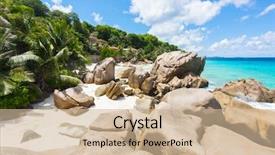  Presentation with white sand - Beautiful PPT layouts featuring indian tourism - beautifully shaped granite boulders backdrop and a  colored foreground