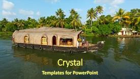  Presentation with kerala - Slide deck featuring indian tourism - houseboat on kerala backwaters kerala background and a tawny brown colored foreground