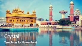  Presentation with pilgrimage - Slides featuring indian toursit landmark and sacred background and a teal colored foreground