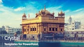  Presentation with vintage retro - Amazing slides having indian toursit landmark and sacred backdrop and a ocean colored foreground