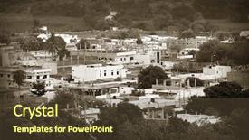  Presentation with village india - PPT theme enhanced with indian town background and a tawny brown colored foreground