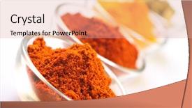 Presentation with turmeric - Slides consisting of indian traditional - mixture of spices turmeric chilli background and a coral colored foreground