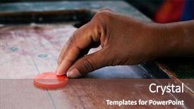  Presentation with indian traditional - Audience pleasing slide set consisting of indian traditional carrom game backdrop and a tawny brown colored foreground