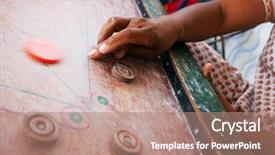  Presentation with board game - Cool new PPT theme with indian traditional carrom game backdrop and a coral colored foreground