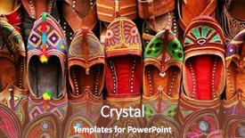  Presentation with traditional - Beautiful slide deck featuring indian traditional slippers backdrop and a tawny brown colored foreground