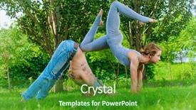  Presentation with man joined woman - Cool new slides with indian train - man and woman yogi doing backdrop and a forest green colored foreground