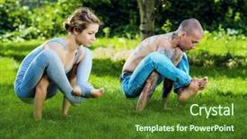  Presentation with healthy lifestyle - Amazing presentation having indian train - man and woman yogi doing backdrop and a  colored foreground