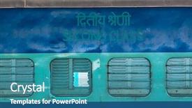  Presentation with coach - Colorful slide deck enhanced with indian train second class coach backdrop and a teal colored foreground