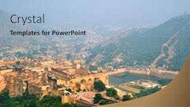  Presentation with india fort - Audience pleasing PPT theme consisting of indian-travel-famous-tourist-landmark backdrop and a light blue colored foreground