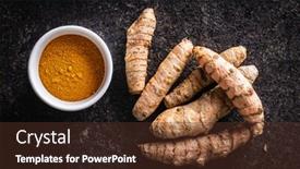  Presentation with turmeric - Presentation theme featuring indian-turmeric-powder-and-root background and a tawny brown colored foreground