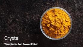  Presentation with turmeric - Presentation theme featuring indian-turmeric-powder-turmeric-spice background and a wine colored foreground