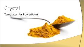  Presentation with turmeric - Slide deck having indian-turmeric-powder-turmeric-spice background and a white colored foreground