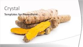  Presentation with turmeric - Presentation consisting of indian-turmeric-root-turmeric-spice background and a white colored foreground