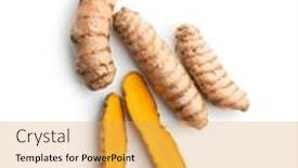  Presentation with turmeric - Presentation design featuring indian-turmeric-root-turmeric-spice background and a yellow colored foreground