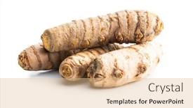  Presentation with turmeric - Amazing presentation design having indian-turmeric-root-turmeric-spice backdrop and a lemonade colored foreground