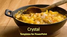  Presentation with curry - Beautiful slides featuring indian vegetarian curry - dhaal aloo backdrop and a wine colored foreground