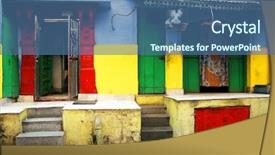  Presentation with village india - Cool new PPT theme with indian village - blue city jodhpur in rajasthan backdrop and a ocean colored foreground