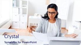  Presentation with indian woman - PPT layouts enhanced with indian woman - business people and technology concept background and a sky blue colored foreground