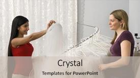  Presentation with indian woman bridal face - Theme having indian woman and caucasian woman background and a soft green colored foreground