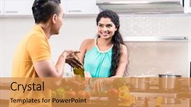  Presentation with indian wedding red - Beautiful slide deck featuring indian woman and man backdrop and a gold colored foreground