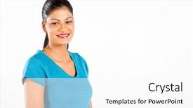  Presentation with portrait of indian macaque monkey - Audience pleasing slide deck consisting of indian woman half length portrait backdrop and a  colored foreground