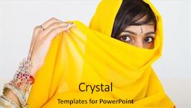  Presentation with indian woman - Beautiful slides featuring indian woman in sari backdrop and a light gray colored foreground