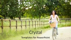  Presentation with indian woman - PPT layouts featuring indian woman on cycle ride background and a yellow colored foreground