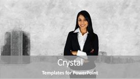  Presentation with skyline - Slide deck with india women - female businesswoman standing outside background and a gray colored foreground
