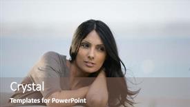  Presentation with contemplating - Colorful slide set enhanced with attractive woman contemplating life backdrop and a violet colored foreground