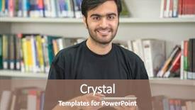  Presentation with college campus - Presentation design with arabic lietrature - college iranian student on university background and a coral colored foreground