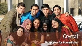  Presentation with diverse students - Slides consisting of diverse college students wear background and a tawny brown colored foreground