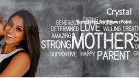  Presentation with love mother - Colorful PPT theme enhanced with indian youth - mother and child who show backdrop and a gray colored foreground