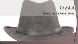  Presentation with indiana - Audience pleasing PPT theme consisting of indiana jones - grey adventurer fedora hat backdrop and a light gray colored foreground