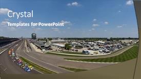  Presentation with race track - PPT theme consisting of indianapolis-in-july-31-dale background and a teal colored foreground
