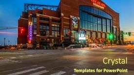 Presentation with indiana - Beautiful presentation theme featuring indianapolis-indiana-june-25-2014 backdrop and a tawny brown colored foreground