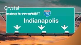  Presentation with indiana - PPT layouts consisting of indianapolis-indiana-route-70-west background and a teal colored foreground