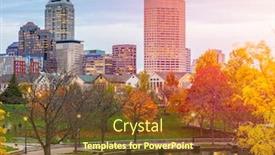  Presentation with indiana - Presentation theme enhanced with indianapolis-indiana-usa-river-walk background and a tawny brown colored foreground