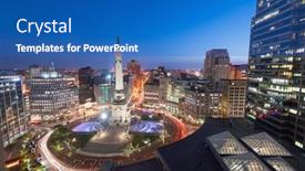  Presentation with indiana - Beautiful PPT layouts featuring indianapolis-indiana-usa-skyline-over backdrop and a teal colored foreground