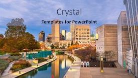  Presentation with indiana - Colorful slide set enhanced with indianapolis-indiana-usa-skyline backdrop and a light blue colored foreground