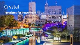  Presentation with indiana - Slide deck having indianapolis-indiana-usa-skyline background and a cobalt blue colored foreground