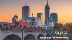  Presentation with indiana - Colorful slide deck enhanced with indianapolis-indiana-usa-skyline backdrop and a dark gray colored foreground