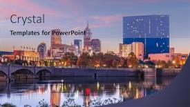  Presentation with indiana - Cool new theme with indianapolis-indiana-usa-skyline backdrop and a light blue colored foreground