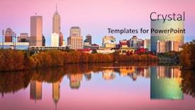  Presentation with indiana - Colorful PPT theme enhanced with indianapolis-indiana-usa-skyline backdrop and a lemonade colored foreground